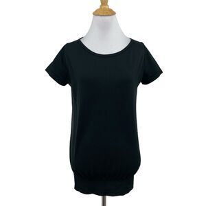 Nike Top Womens S Small Black Gray Knit Dri Fit Short Sleeve Epic Crew Training